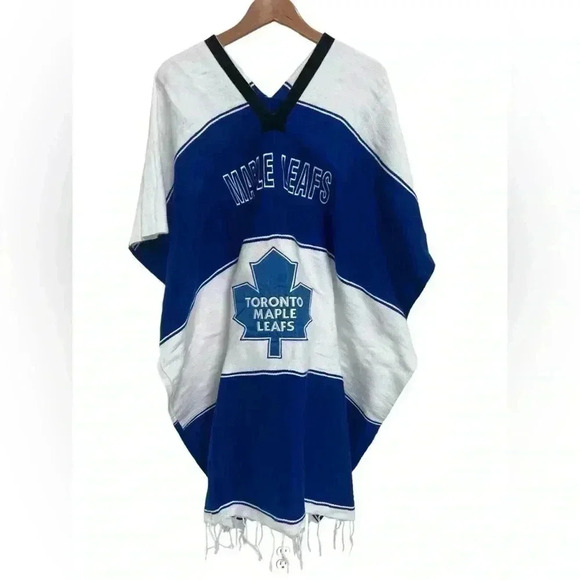 Toronto Maple Leafs  Adult Unisex Poncho White and Blue One Size - Picture 1 of 9